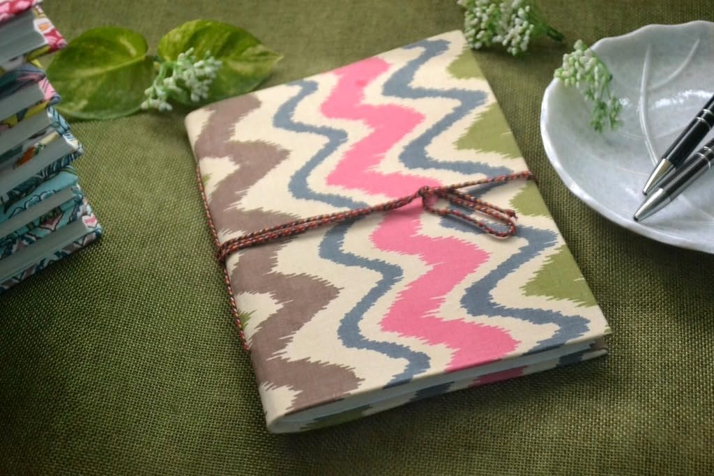 pink-brown Doodle Diary Notebook Fabric Stitched Gift sketchbook journal A5 Diaries Unruled Thick 200 Pages Handcrafted