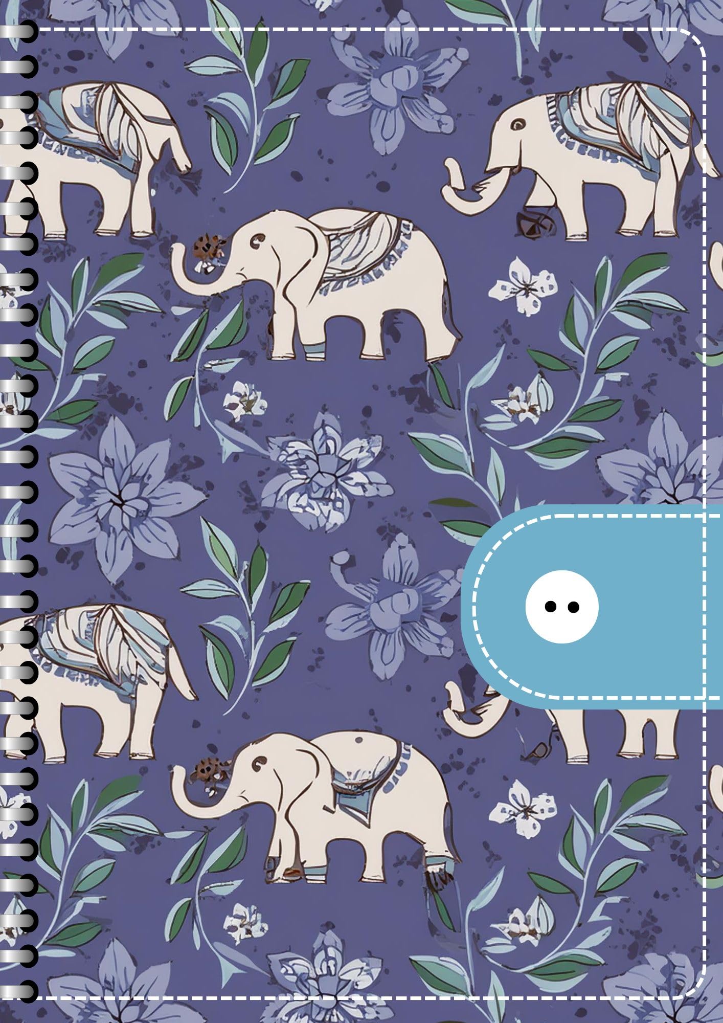 Handcrafted elephant Spiral Bound Cartridge Paper Doodle Diary Gift Sketch Book Doodle Diaries Journal, 21cm x 15cm, 60 Pages, 155gsm, Hard Cover