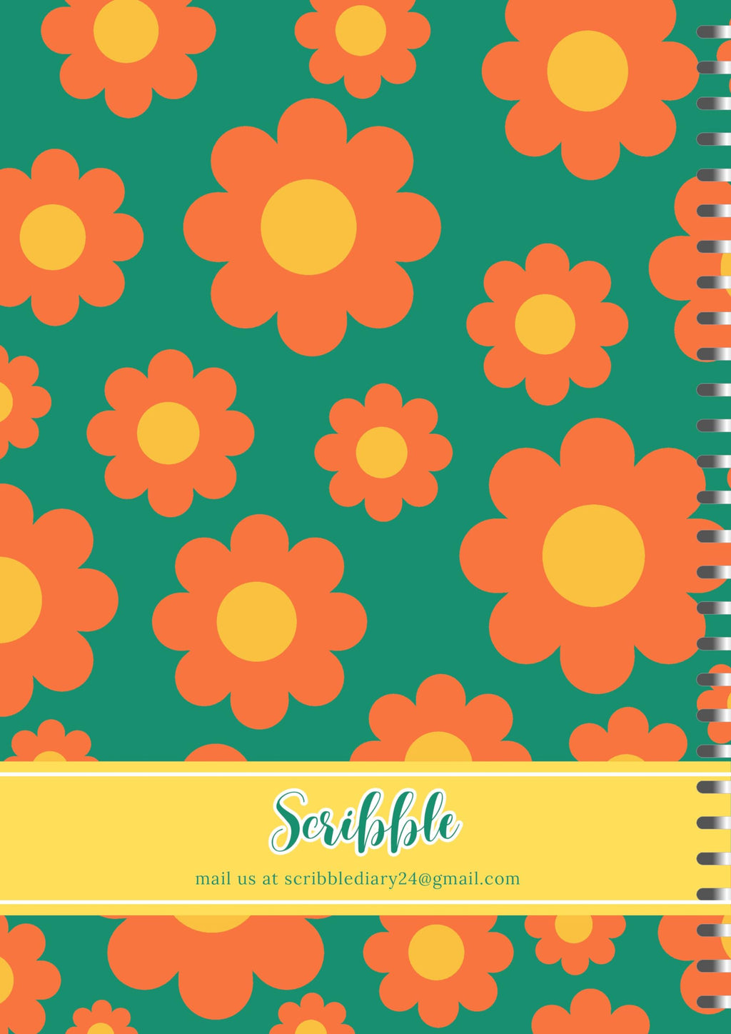 Handcrafted Floral Spiral Bound Cartridge Paper Doodle Diary Gift Sketch Book Doodle Diaries Journal, 21cm x 15cm, 60 Pages, 155gsm, Hard Cover