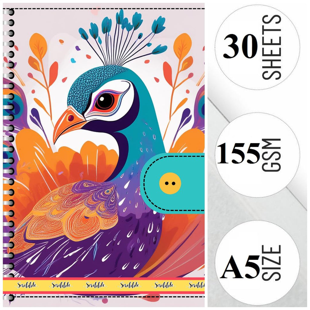 sketchbook A5 for artist watercolour drawing Spiral Bound Doodle Diary Journal Gift Sketch Book Diaries, 21cm x 15cm A5, 60 Pages, 155gsm, Hard Cover, Thick Cartridge Paper