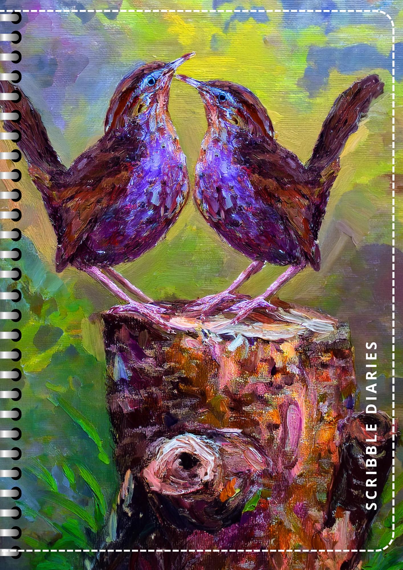 Handcrafted Print Spiral Bound Cartridge Paper Doodle Diary Gift Sketch Book drawing book Doodle Diaries Journal, Hard Cover print nd04