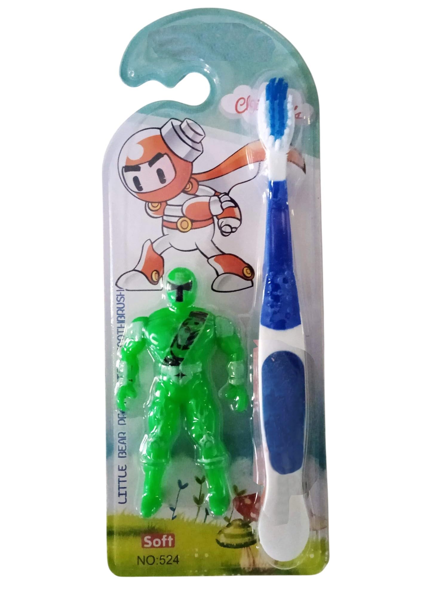 Extra Soft Silicone Toothbrush for Baby Kids with Ultra-Soft Bristles, Gentle Gum Care, Includes Plastic Interactive Green superhero Toy for Fun (Green, Kids)
