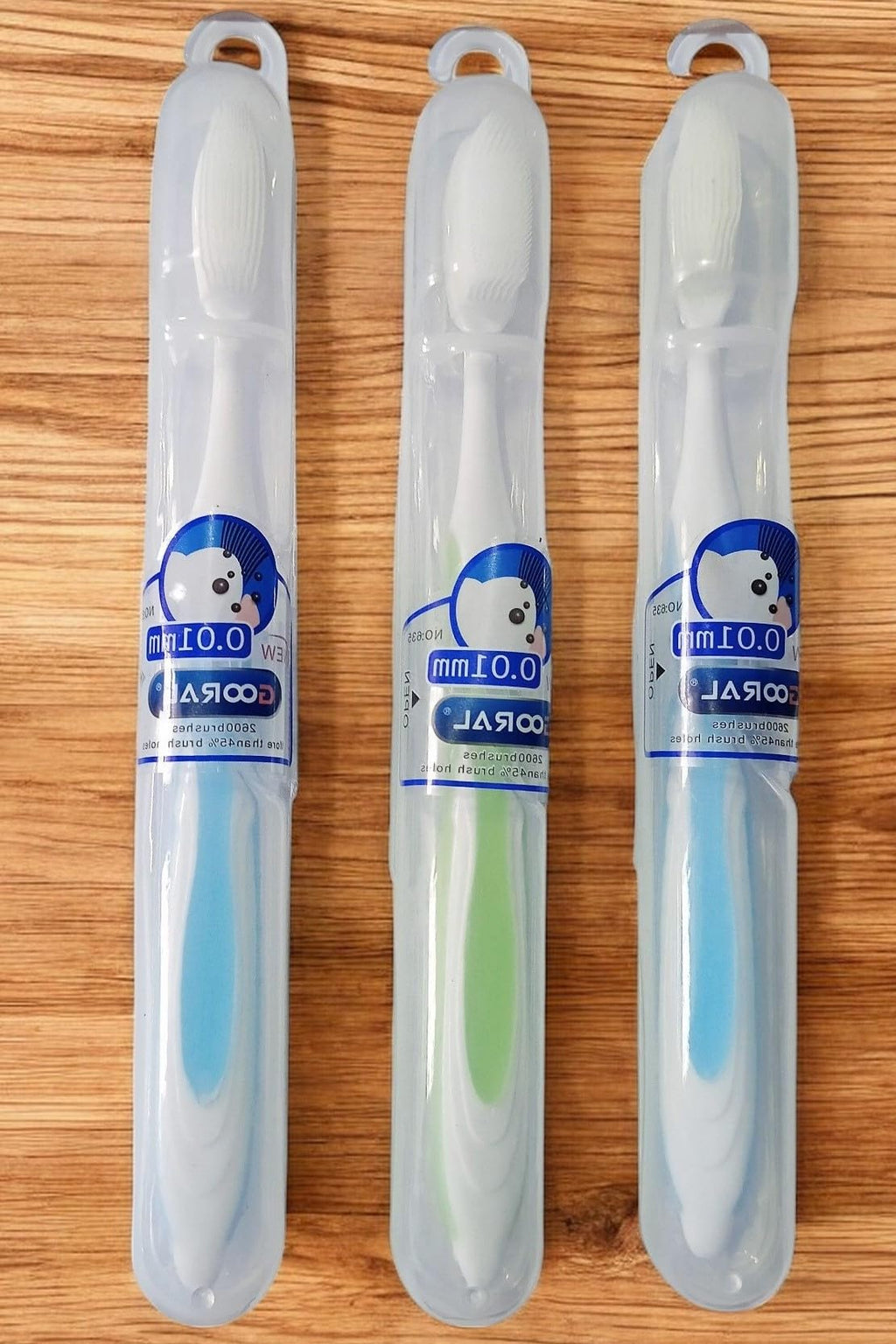 Ultra Soft Toothbrush with 0.01mm Bristles | 2600+ Bristles | Pack of 5 Brushes | Vibrant Colors | Includes Reusable Travel Case | Gentle Gum Care for Sensitive Teeth