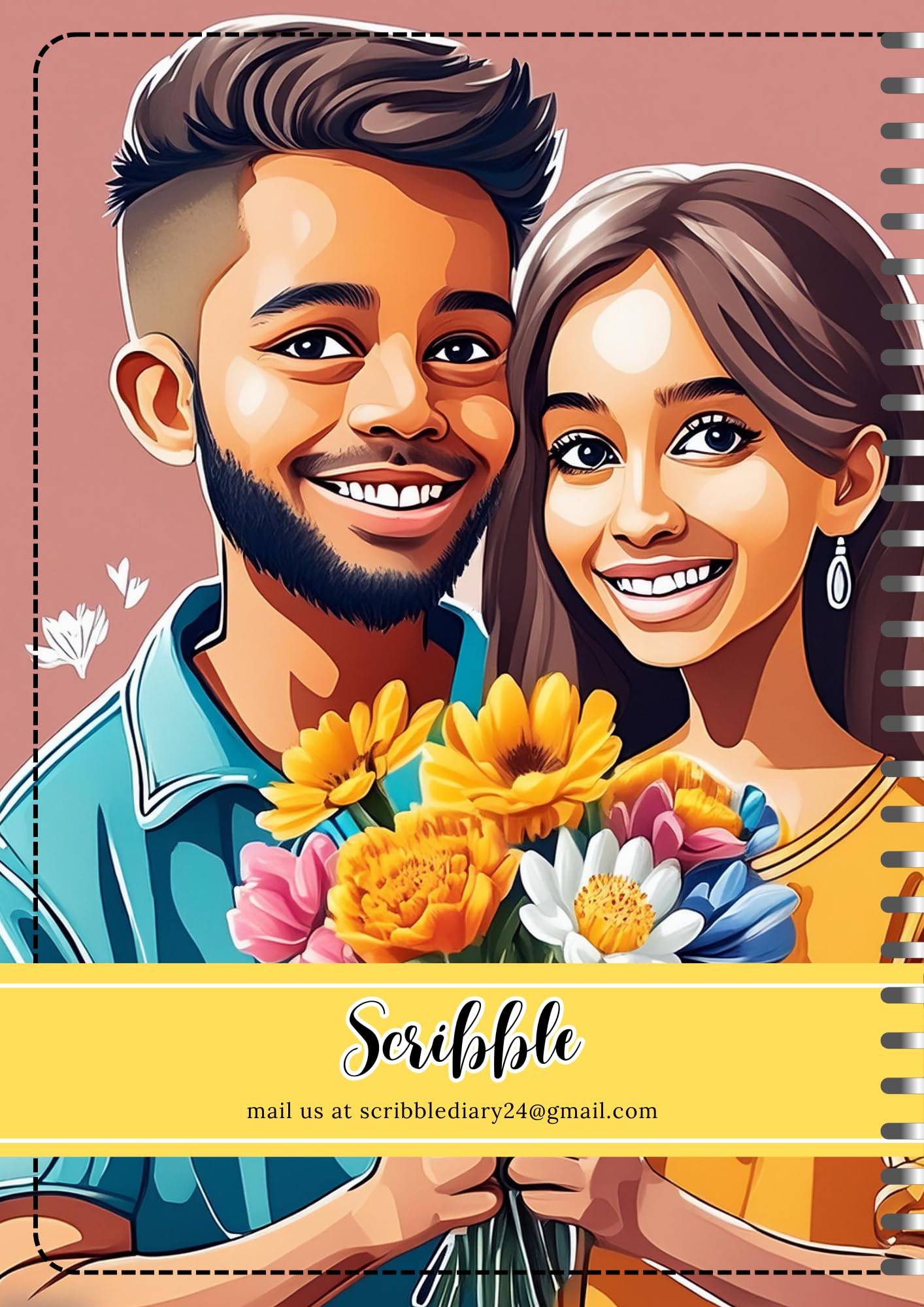 Rakshabandhan Rakhi Wiro Bound Cartridge Paper Doodle Diary Gift for brother Sketch Book Diaries Journal, 21cm x 15cm, 60 Pages, 155gsm, Hard Cover Handcrafted