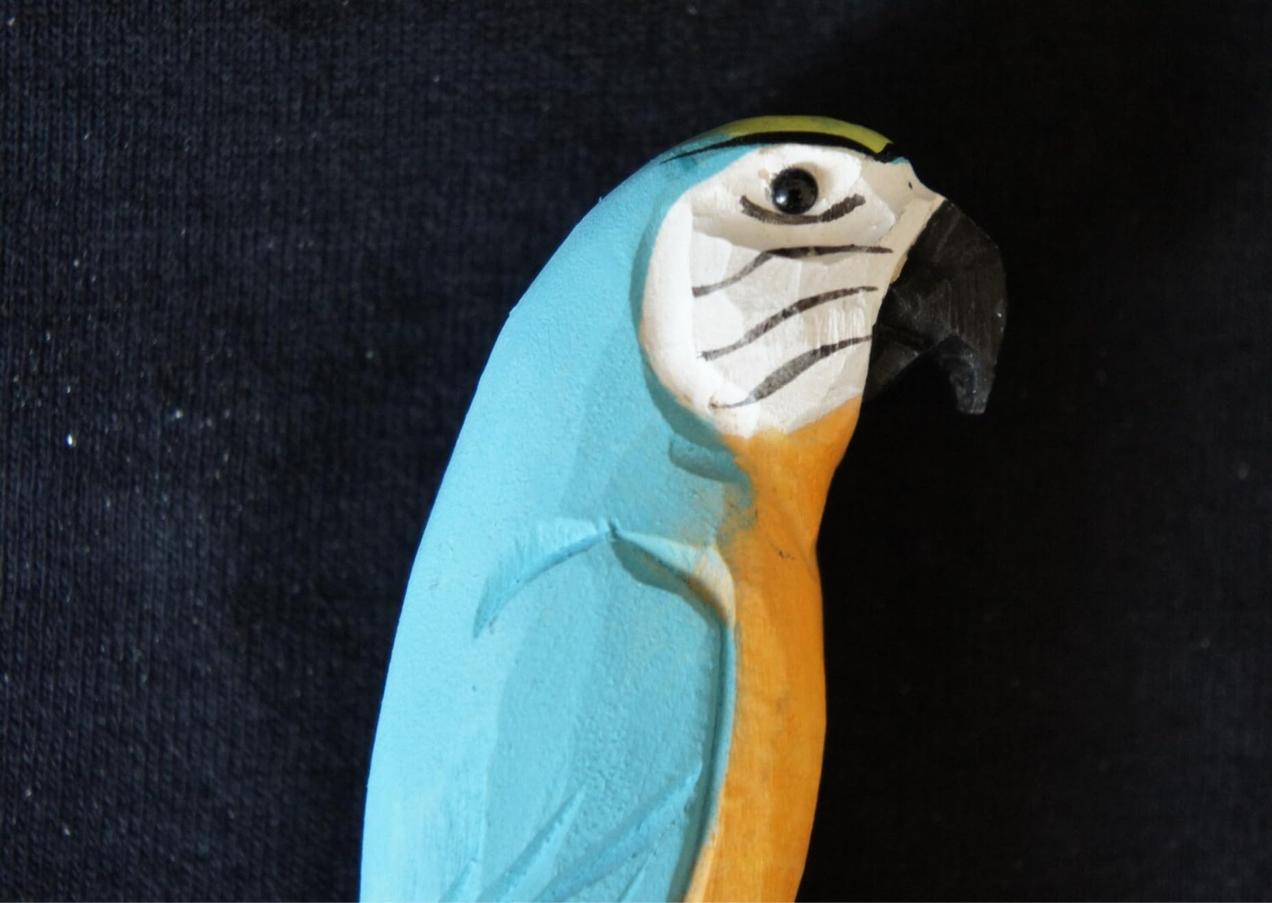 Scribble Blue Parrot Handcrafted Wooden Carved Motif Ball Pen | Artistic Miniature Painted Bird Pen | Black Ballpoint | Unique Handicraft Gift for Stationery Lovers, Festivals & Decor (7" x 1.25")
