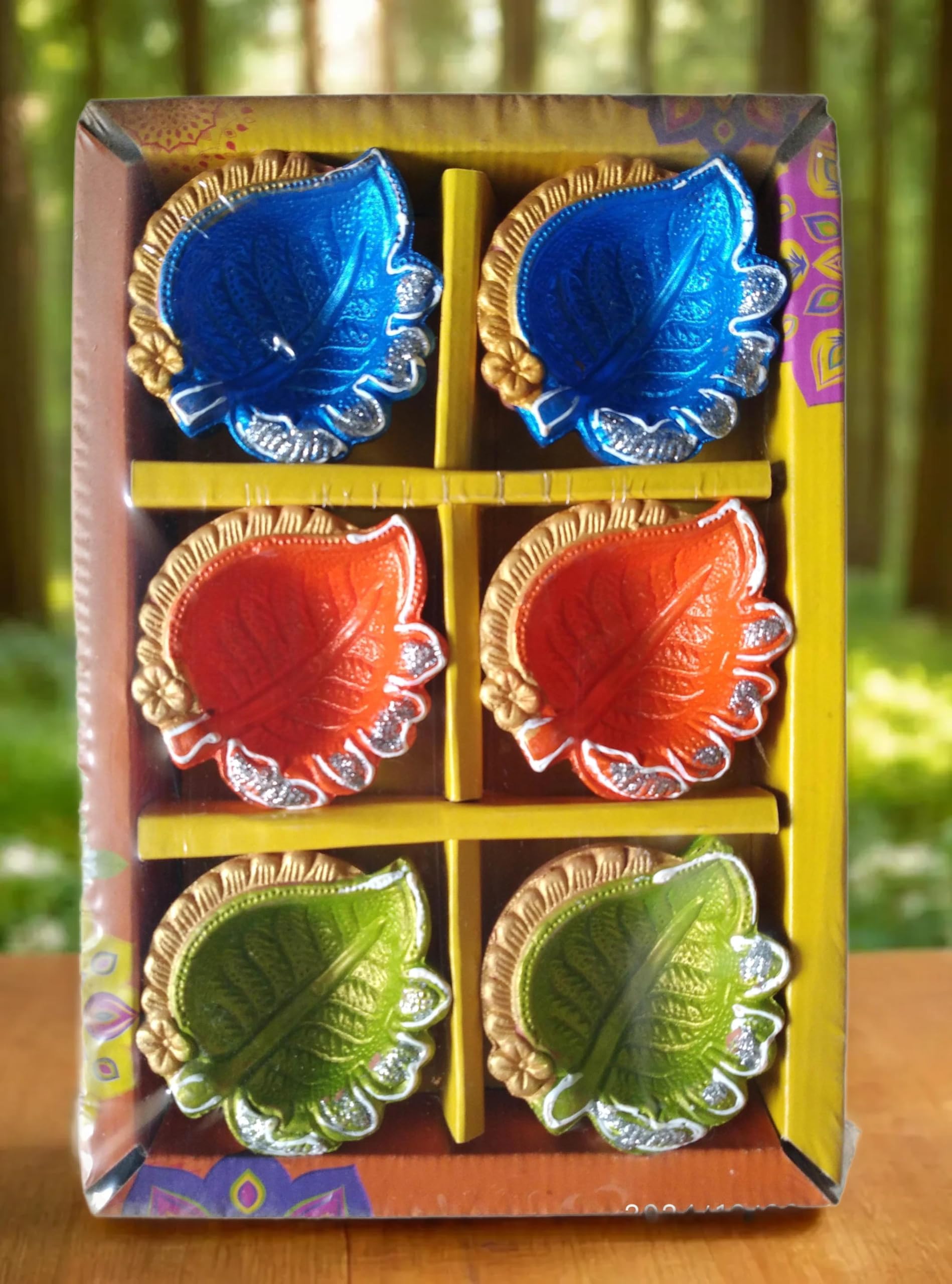 Festive Gift Set: A5 Handmade Diary with Designer Fabric Cover & 6-Piece Handcrafted Diya Set – Perfect for Diwali, Celebrations & Home Décor