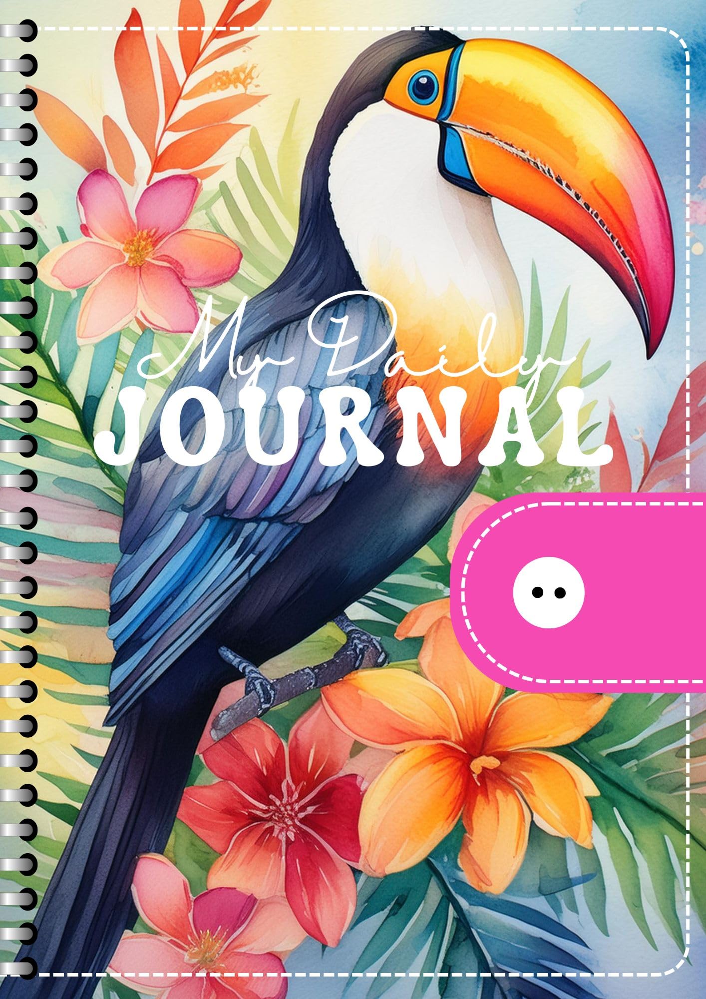 Handcrafted toucan Spiral Bound Cartridge Paper Doodle Diary Gift Sketch Book Doodle Diaries Journal, 21cm x 15cm, 60 Pages, 155gsm, Hard Cover