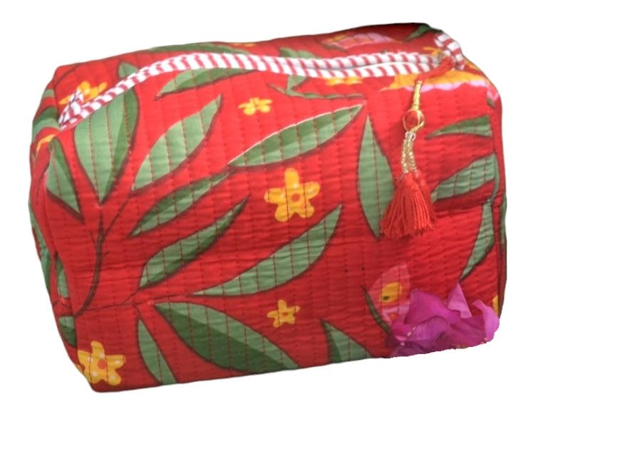 Travel Pouch Red Multi-Purpose Toiletry Organizer, Large Capacity, Durable Fabric, Zipper Closure for Beauty, Stationery, Personal Care – Ideal for Students, Professionals, Artists & Travelers