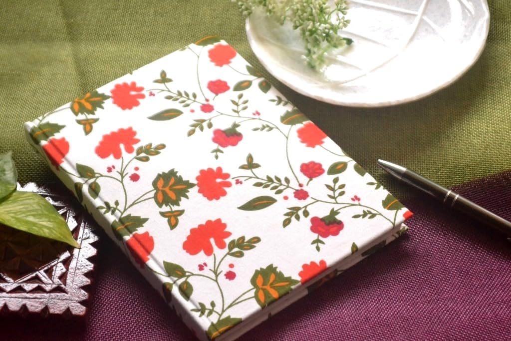 Handmade Block-printed Fabric Cover Doodle Diary Journal, 8 x 6 inches, 200 Pages Notebook, 130 GSM, Water-Resistant, Stain-Resistant Hard-Bound