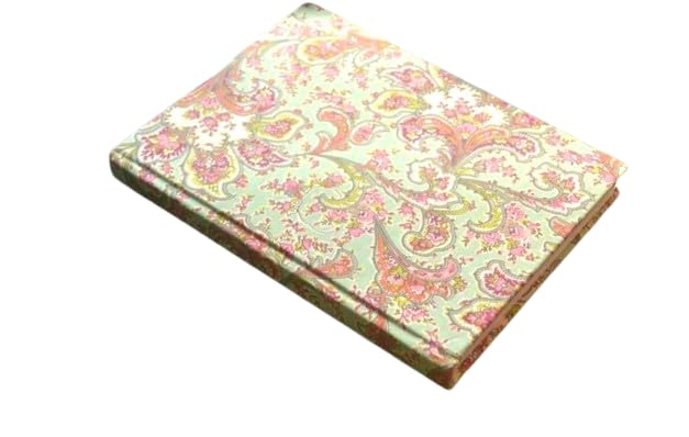 Pastel Green Handmade Block-printed Fabric Cover Doodle Diary Journal, 8 x 6 inches, 200 Pages Notebook, 130 GSM, Water-Resistant, Stain-Resistant Hard-Bound