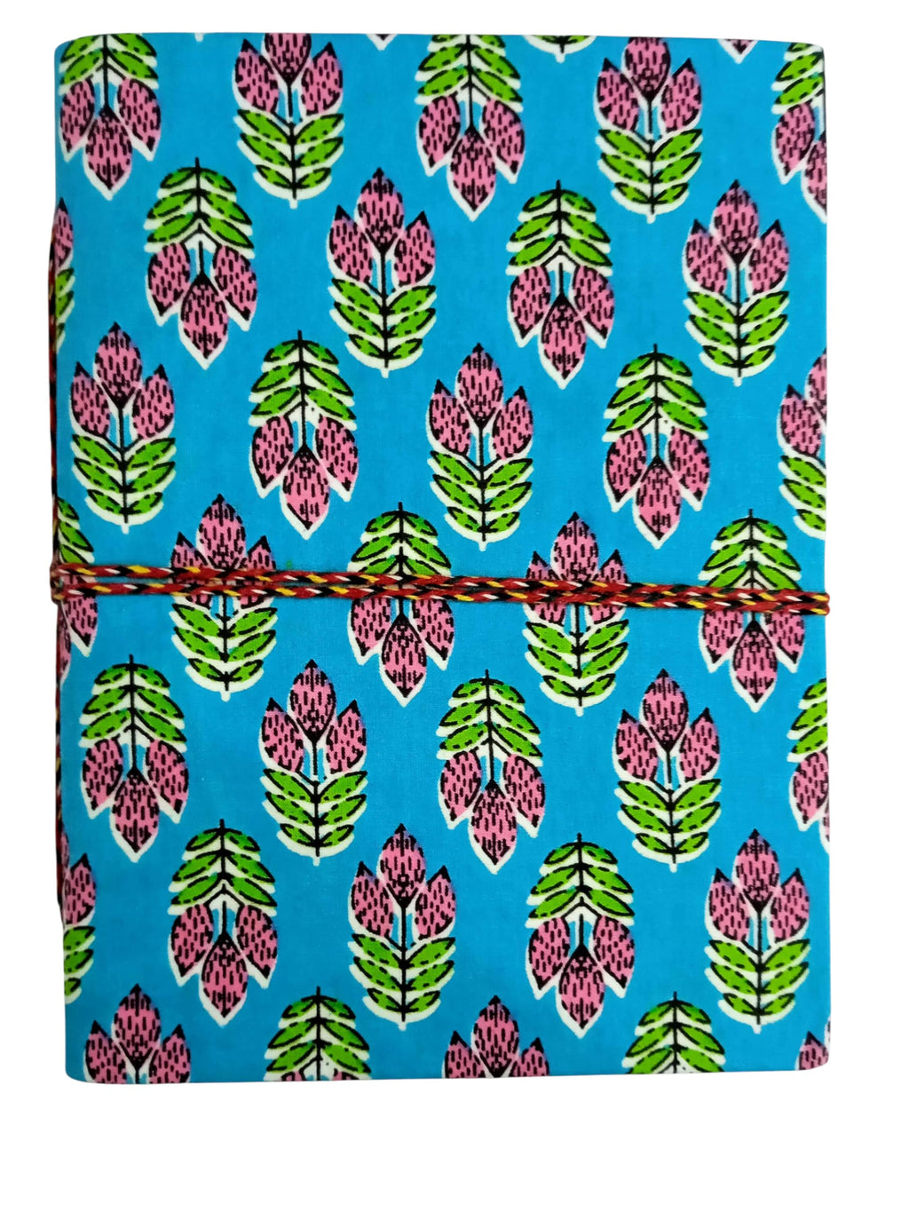 Floral Handmade Fabric Hardcover Diary Notebook A5 | 200 Unruled Thick Pages | Handcrafted Sketchbook Journal with Thread Closure | Portable Travel Diary Gift for Writing, Drawing, Artists, Students