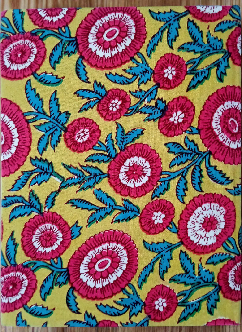 Floral Pink Handmade Fabric Hardbound Diary Notebook A5 | 200 Unruled Thick Pages | Handcrafted Sketchbook Journal | Portable Travel Diary Gift for Writing, Drawing, Artists, Students