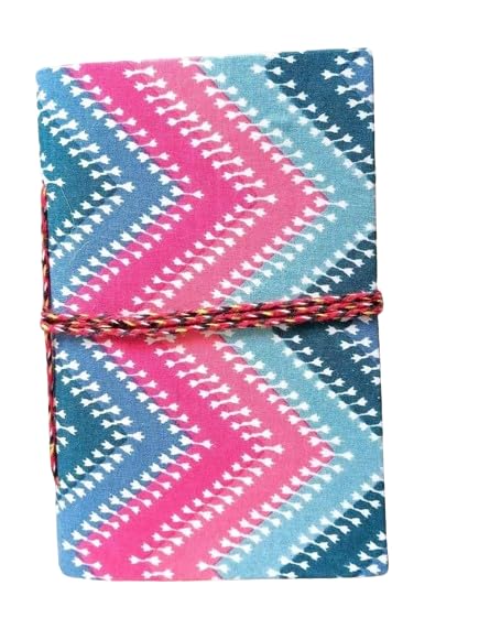 Pink Floral Handmade Fabric Hardcover Diary A6 – 200 Pages, Thread Closure Sketchbook