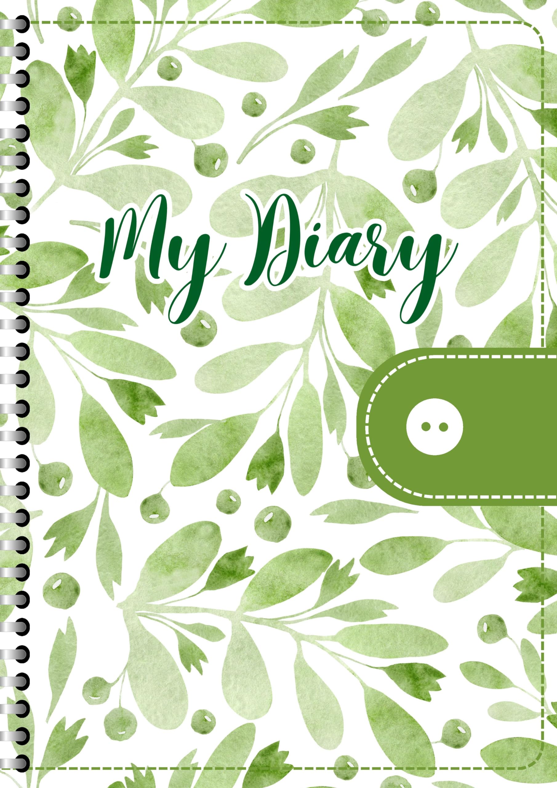 Handcrafted Leaf Print Spiral Bound Cartridge Paper Doodle Diary Gift Sketch Book Doodle Diaries Journal, 21cm x 15cm, 60 Pages, 155gsm, Hard Cover