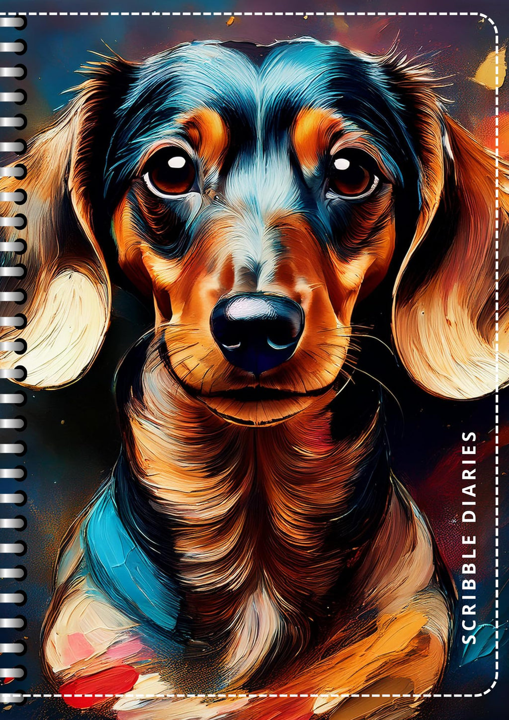 Handcrafted Print Spiral Bound Cartridge Paper Doodle Diary Gift Sketch Book drawing book Doodle Diaries Journal, Hard Cover dogs print