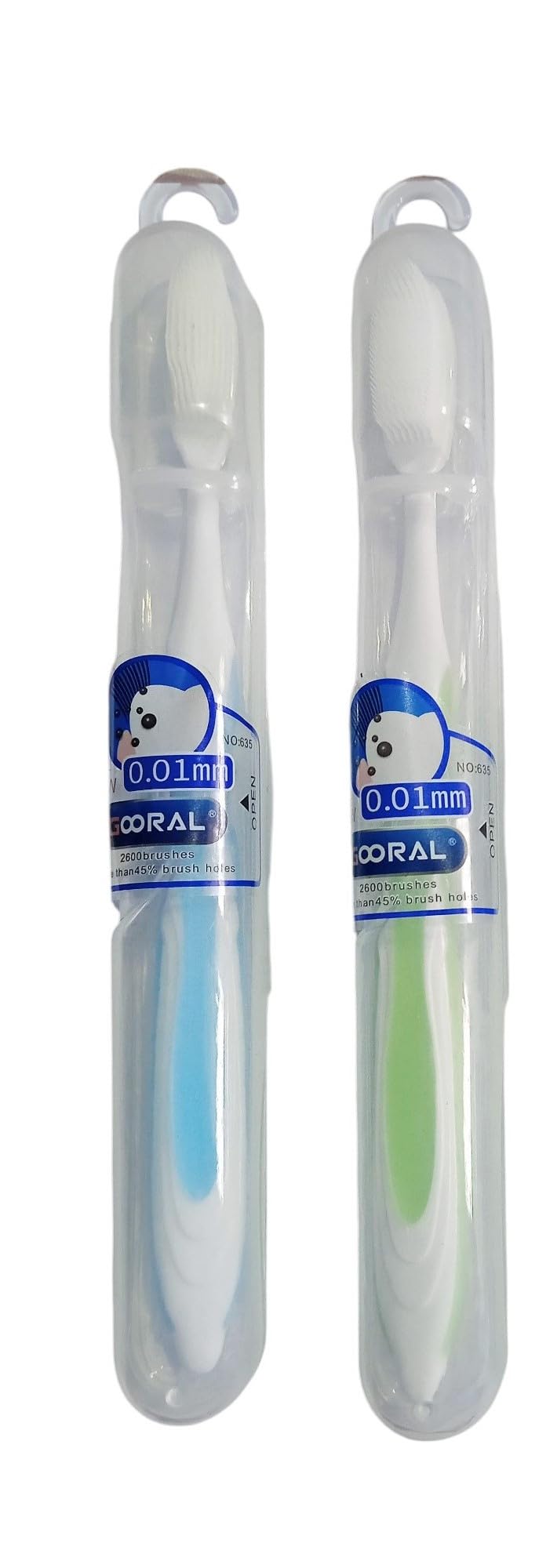 Extra Soft Silicone Toothbrush for Kids Adults with 0.01 mm Bristles, Over 2600 Ultra-Soft Bristles, Gentle Gum Care, Includes Safety Plastic Case for Hygienic Storage, Assorted Colour