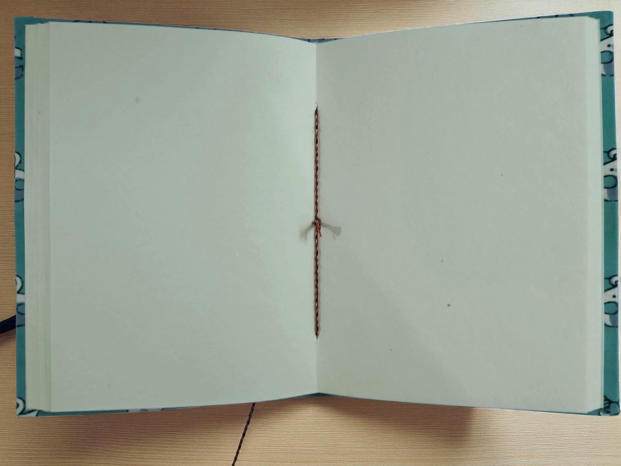 Handmade Fabric Hardcover Diary A5 – 200 Pages, Thread Closure Sketchbook with Baby Elephant Design