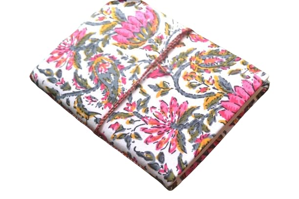 Baby Pink Doodle Diary Notebook Fabric Stitched Gift sketchbook journal A5 Diaries Unruled Thick 200 Pages Handcrafted Drawing Book