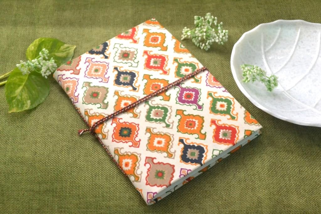 white Doodle Diary Notebook Fabric Stitched Gift sketchbook journal A5 Diaries Unruled Thick 200 Pages Handcrafted