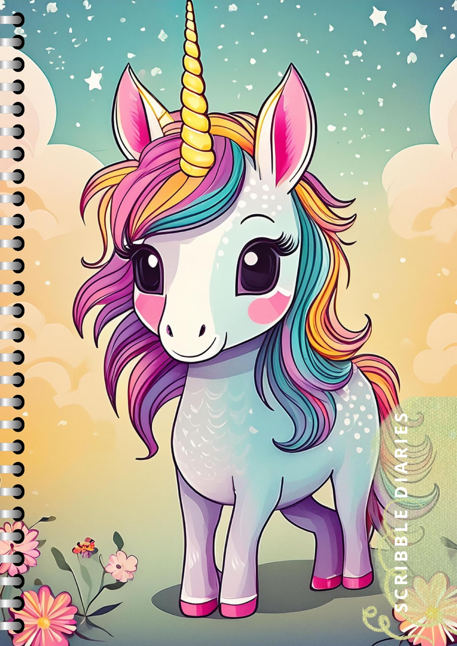 Handcrafted Unicorn Spiral Bound Cartridge Paper Doodle Diary Gift Sketch Book Doodle Diaries Journal, 21cm x 15cm, 60 Pages, 155gsm, Hard Cover