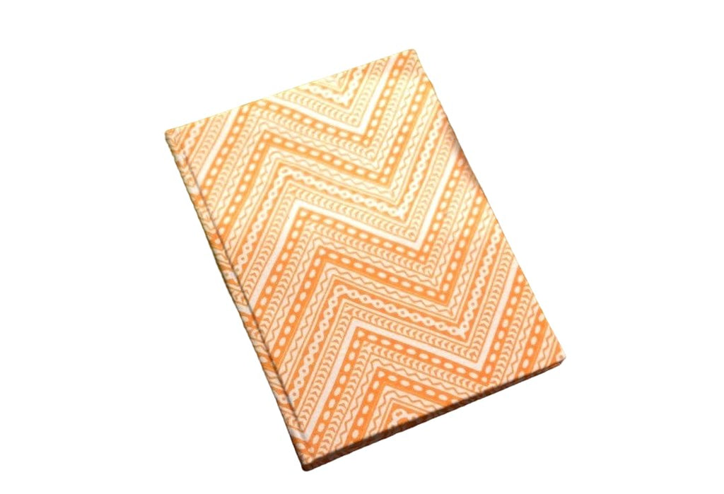 Handmade zig-zag Block-printed Fabric Cover Doodle Diary Journal, 8 x 6 inches, 200 Pages Notebook, 130 GSM, Water-Resistant, Stain-Resistant Hard-Bound