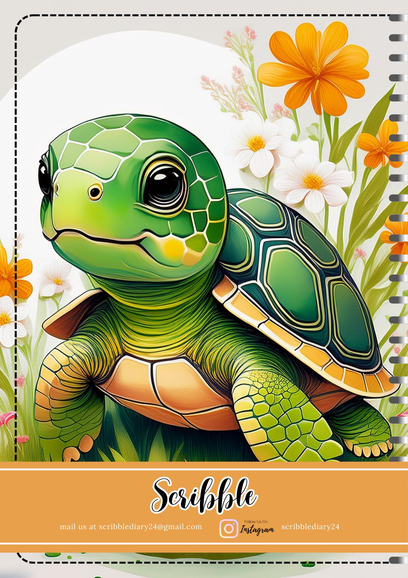 Handcrafted Print Spiral Bound Cartridge Paper Doodle Diary Gift Sketch Book drawing book Doodle Diaries Journal, Hard Cover