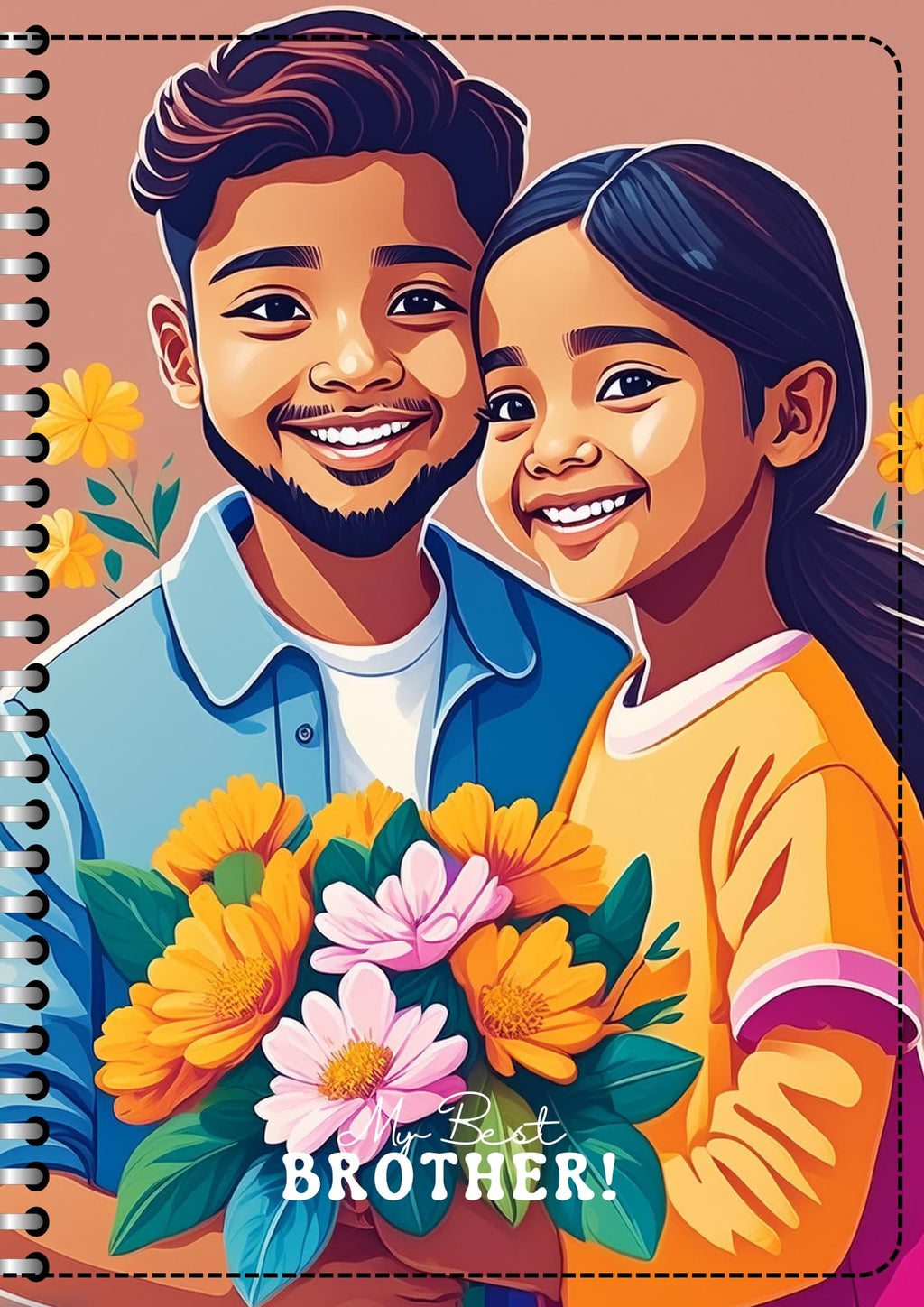 Rakhi Rakshabandhan Special Wiro Bound Cartridge Paper Doodle Diary Gift for brother Sketch Book Diaries Journal, 21cm x 15cm, 60 Pages, 155gsm, Hard Cover Handcrafted