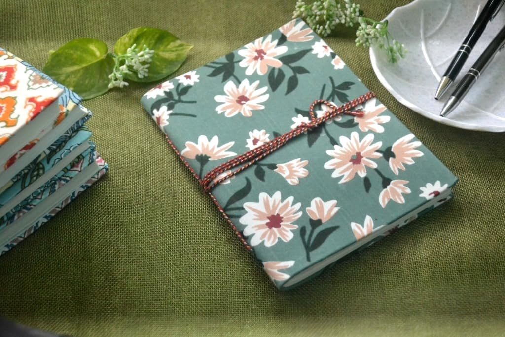 Doodle Diary Notebook Fabric Stitched Gift sketchbook journal A5 Diaries Unruled Thick 200 Pages Handcrafted