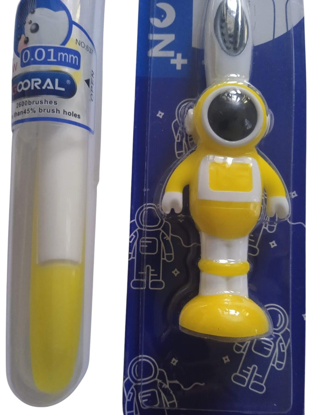 2PC Ultra-Soft Silicone Toothbrush Set for Kids and Adults – with 0.01 mm Bristles, Over 2600 Ultra-Soft Brushes, Includes Safety Plastic Case for Hygienic Storage, and Extra Soft Adult Toothbrush with Storage Case for Cleanliness and Protection