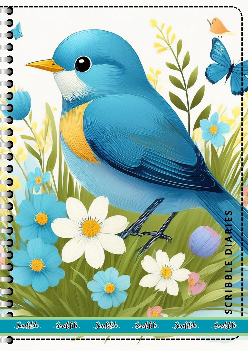 Handcrafted Print Spiral Bound Cartridge Paper Doodle Diary Gift Sketch Book drawing book Doodle Diaries Journal, Hard Cover print SP04