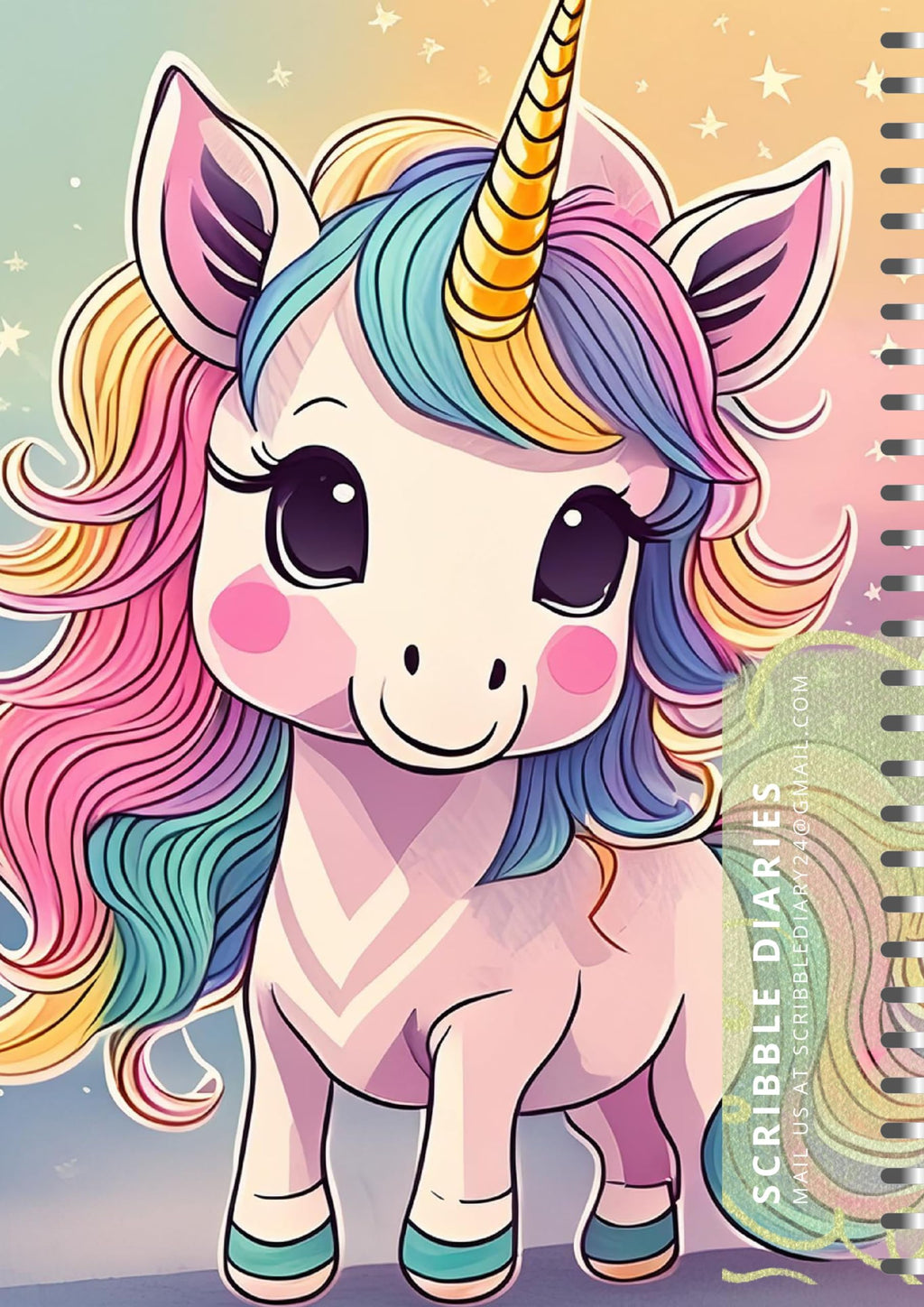 Handcrafted Unicorn Spiral Bound Cartridge Paper Doodle Diary Gift Sketch Book Doodle Diaries Journal, 21cm x 15cm, 60 Pages, 155gsm, Hard Cover