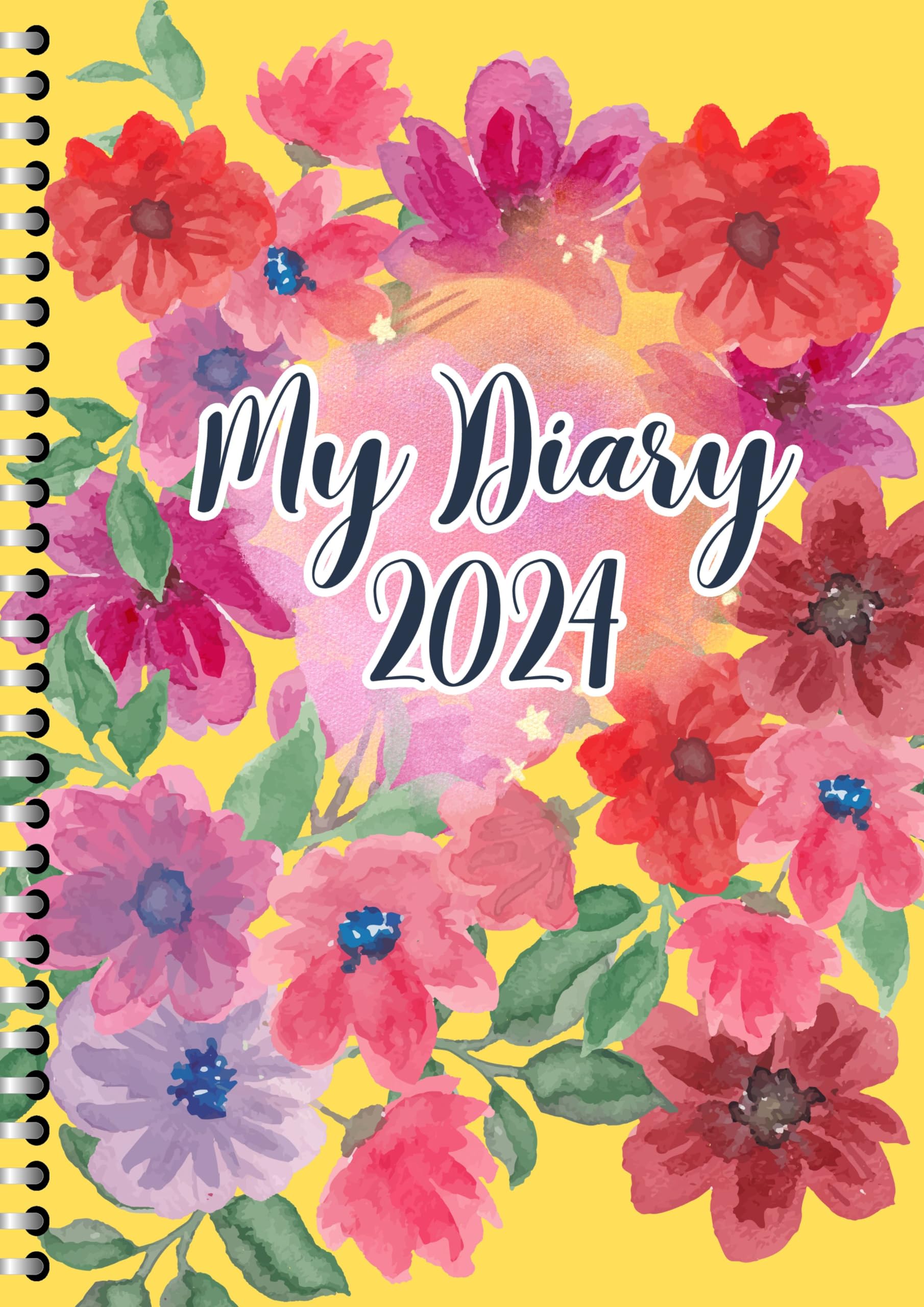 Handcrafted Multicolour Floral Spiral Bound Cartridge Paper Doodle Diary Gift Sketch Book Doodle Diaries Journal, 21cm x 15cm, 60 Pages, 155gsm, Hard Cover