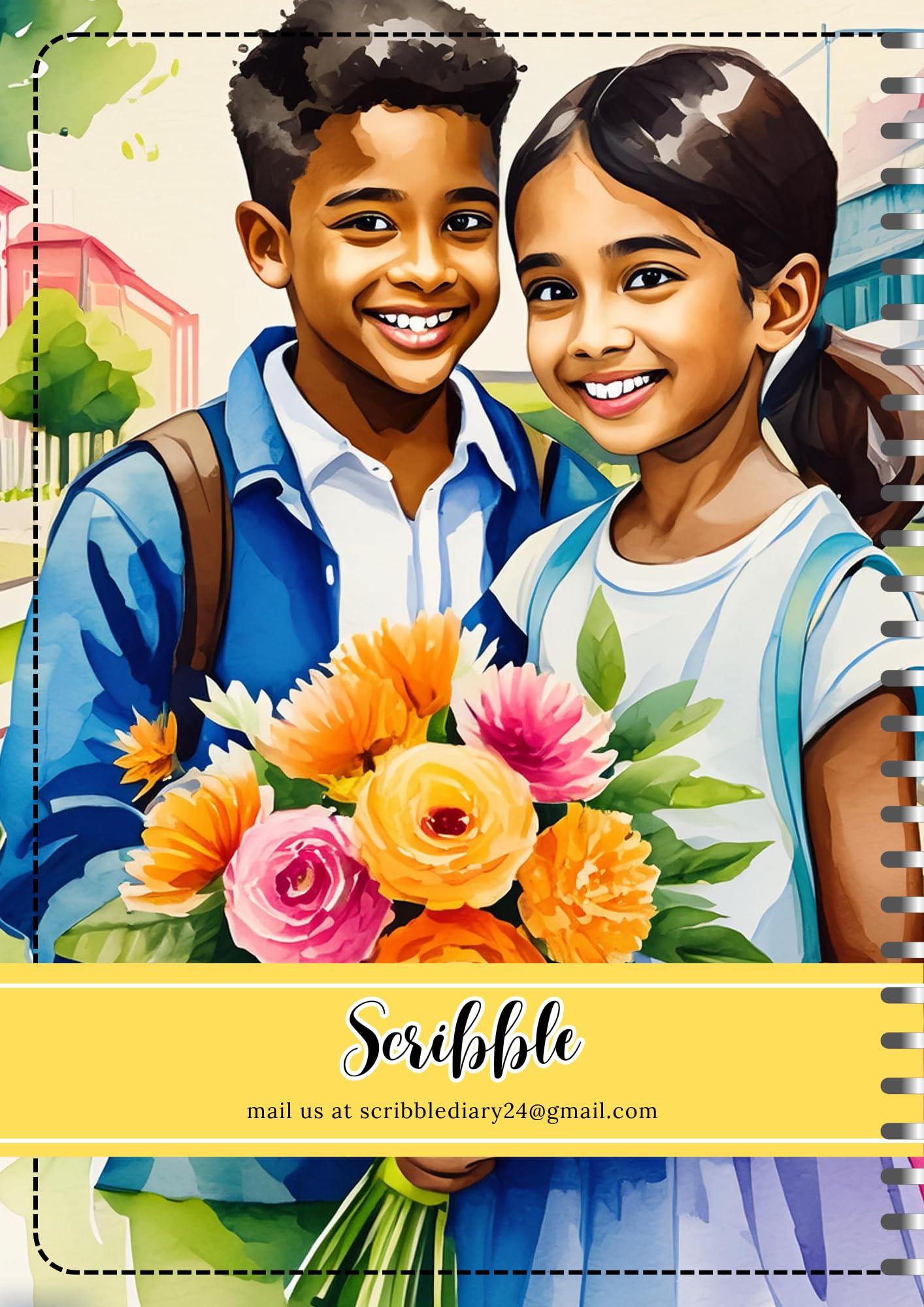 Rakshabandhan Rakhi Special Wiro Bound Cartridge Paper Doodle Diary Gift for brother Sketch Book Diaries Journal, 21cm x 15cm, 60 Pages, 155gsm, Hard Cover Handcrafted