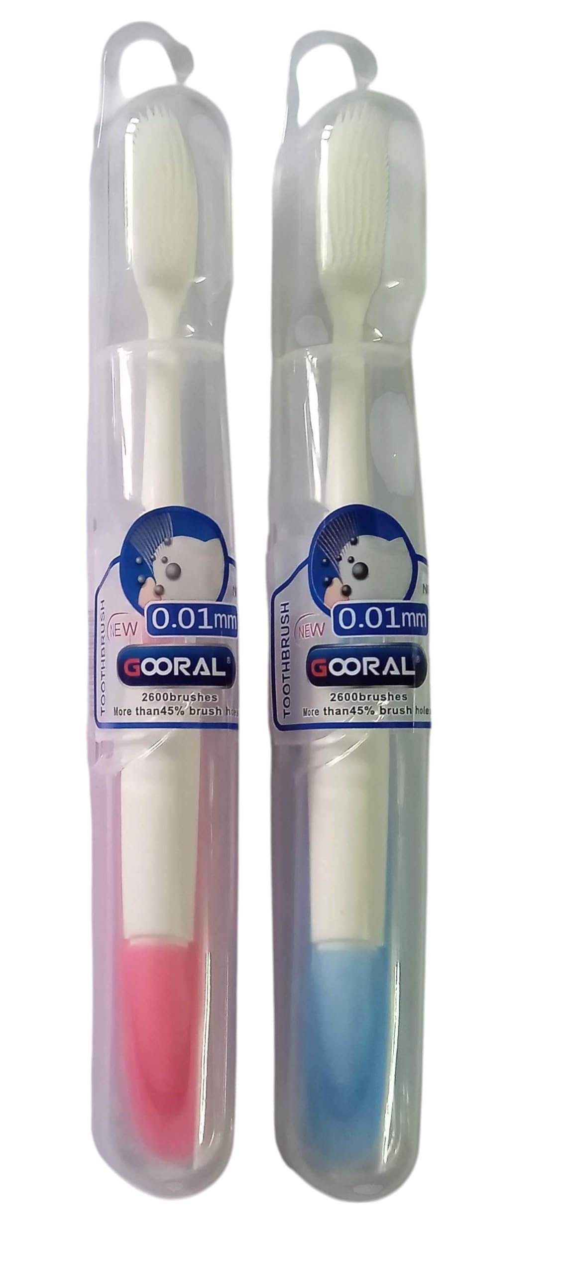 Extra Soft Silicone Toothbrush Combo – Adult Brush with 0.01mm Bristles (2600+ Ultra-Soft Bristles, Safety Case) + Kids Small-Size Toothbrush with Bear Design and Soft Grip Handle